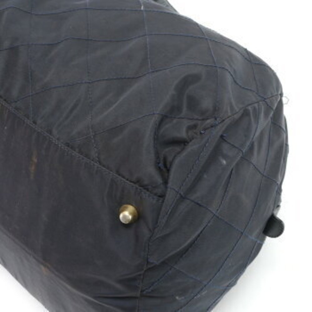 Prada Tessuto Quilted Boston Bag Chain Triangle Logo Leather Trips Travel EHM - Picture 9 of 14
